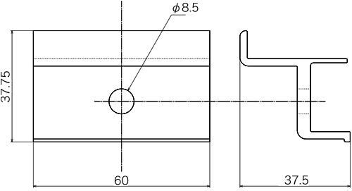 軒棟固定金具35(ブラック)　単体